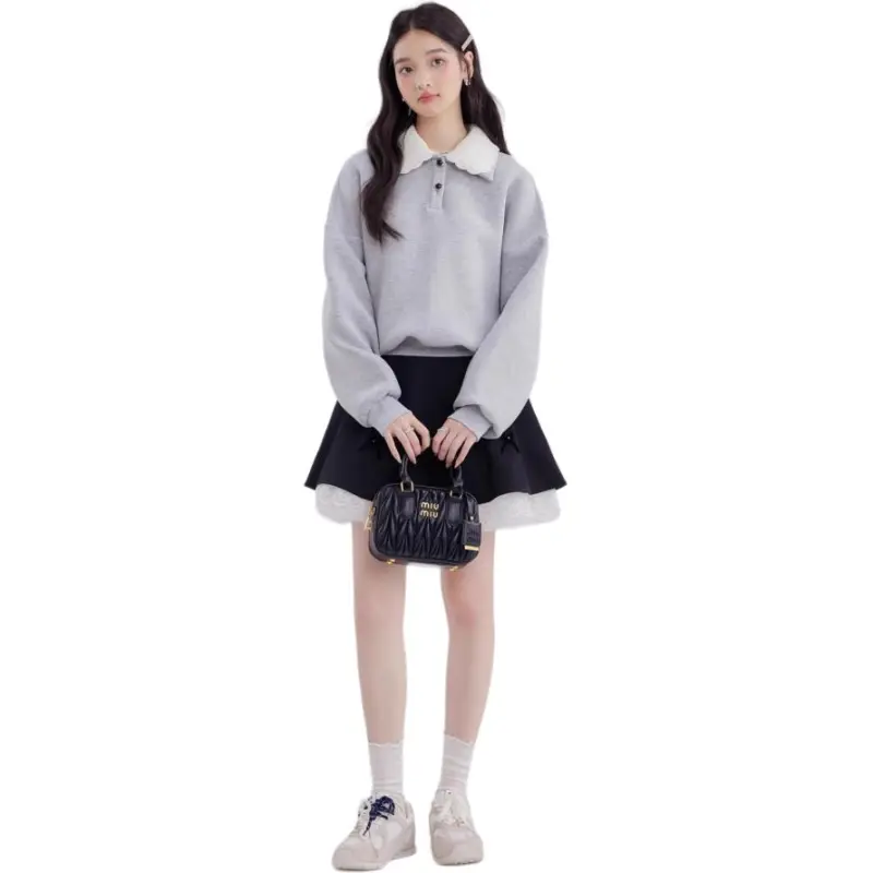 DEAR DEER PUFF Casual Short Skirts Women's Black-4