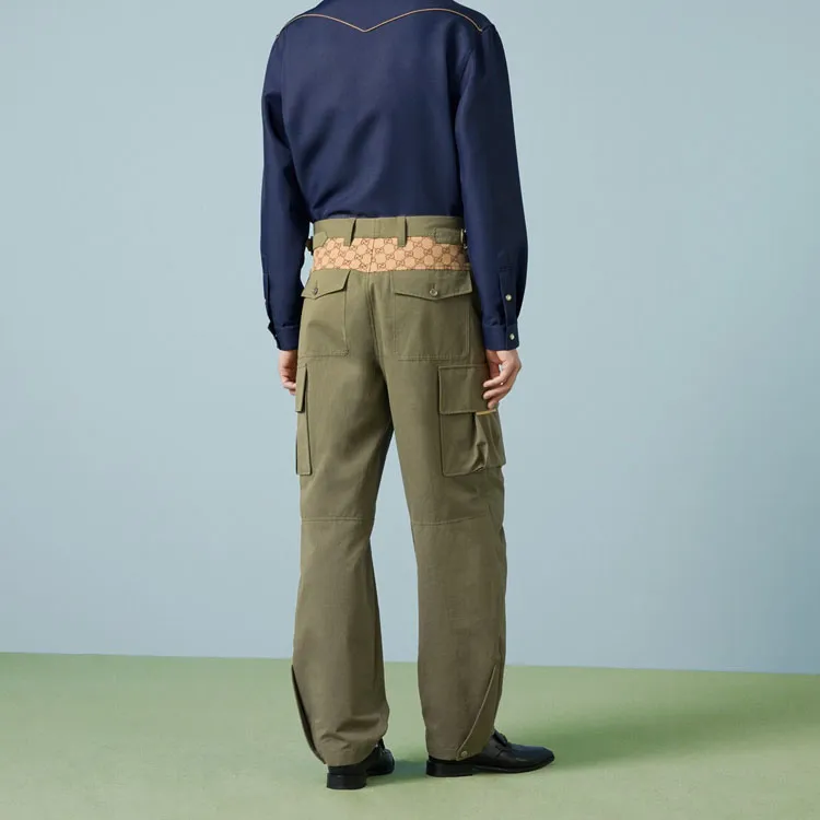 GUCCI Gg Wide Leg Cargo Pants-2
