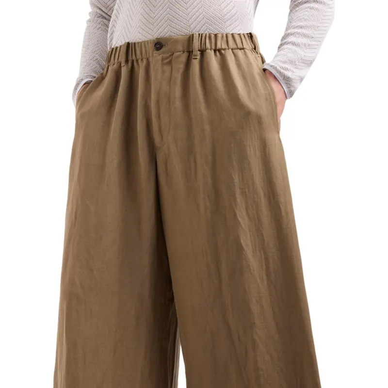 GIORGIO ARMANI Linen And Silk Wide Trousers-5