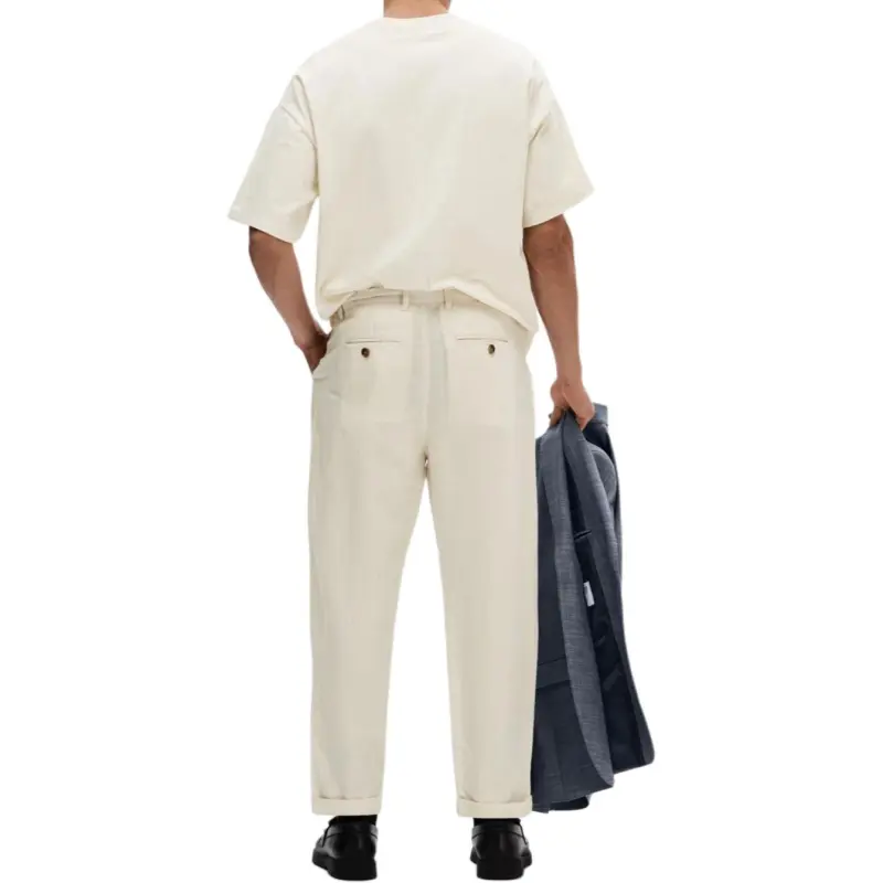 SELECTED Casual Pants Men's Ecru-4