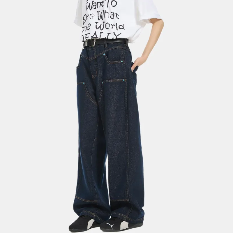 PMET Jeans Unisex Navy Blue-3