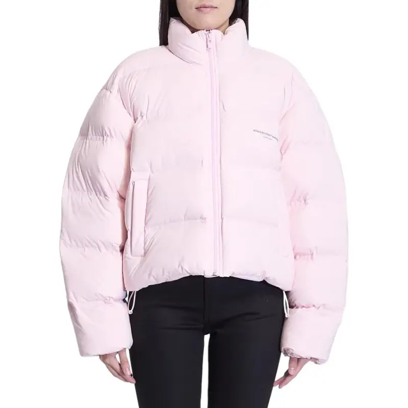 Alexander Wang Logo Printed Zip Up Puffer Jacket-3