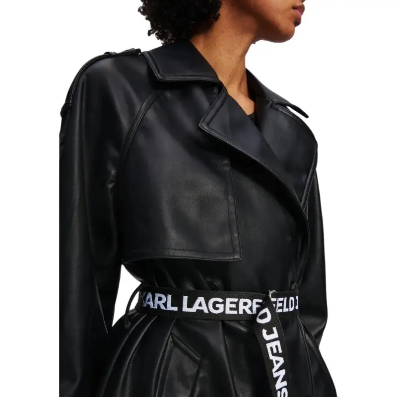 KARL LAGERFELD / Karl Lagerfeld Jeans Faux leather Trench Coat-5