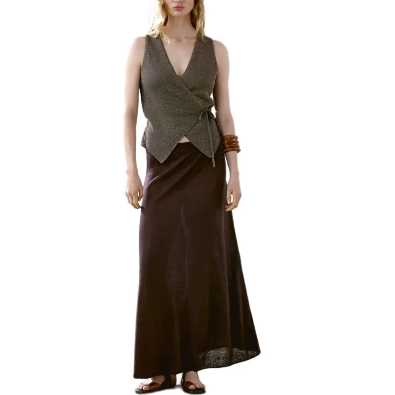 Massimo Dutti Tank Top Women's Brown-4