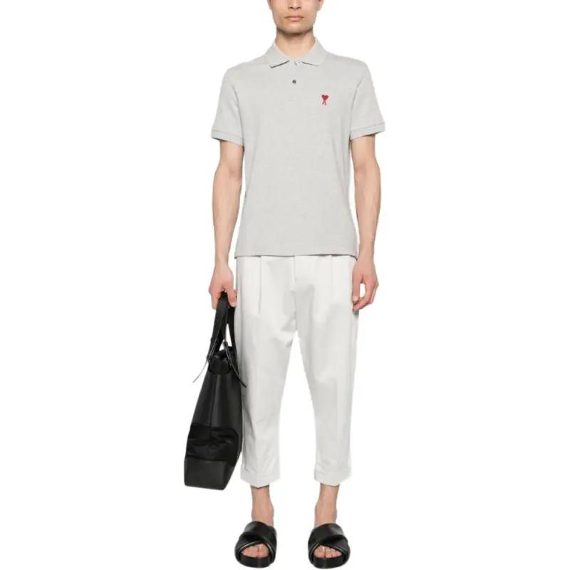 AMIPARIS Paris Ami De Coeur Logo Embroidered Short Sleeved Polo Shirt-4