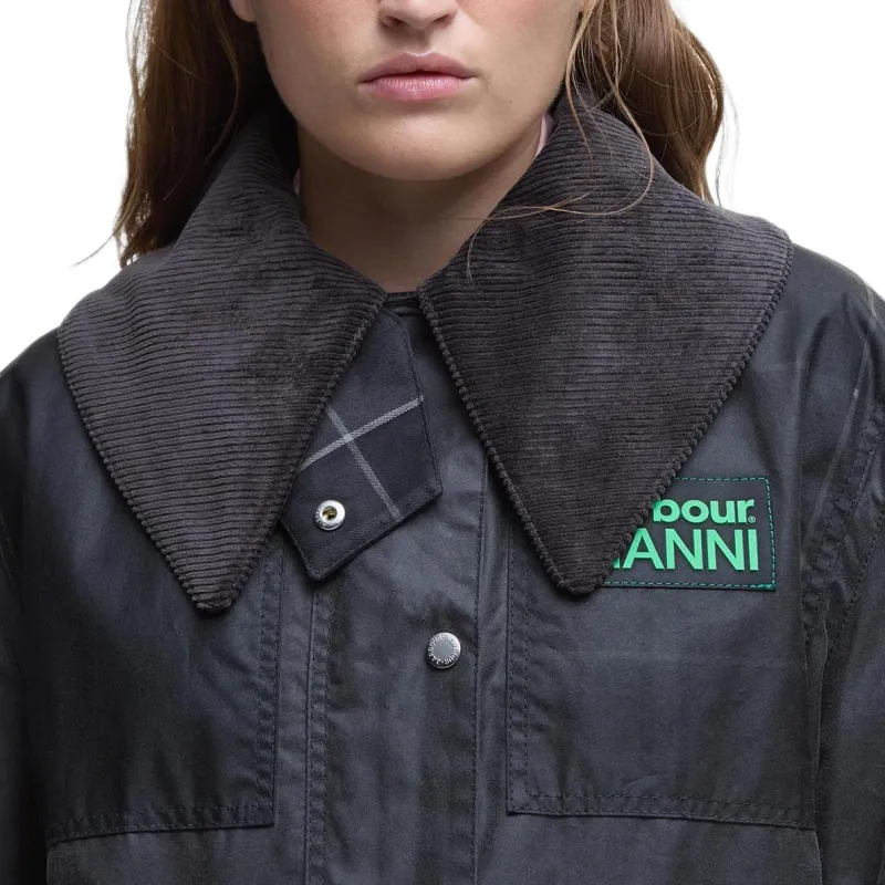 BARBOUR X Ganni Waxed Coat-7
