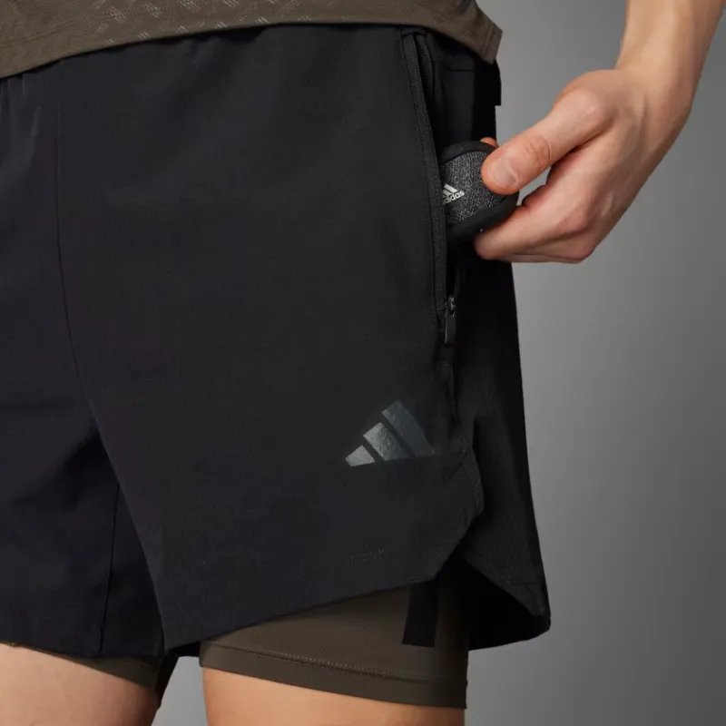 Adidas Free Shipping With AdiClub Power Workout Two in One Shorts-2