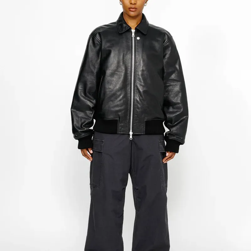 Stussy Leather Flight Jacket-5