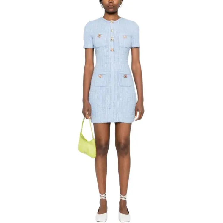 Self portrait Tweed Knitted Mini Dress-5