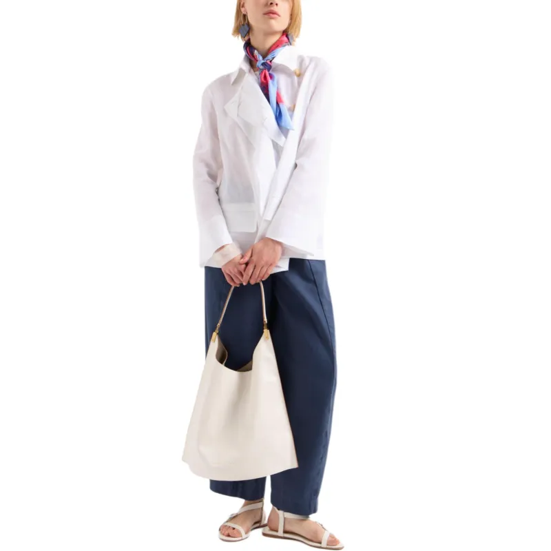EMPORIO ARMANI Pure Linen Shirt Jacket With Panel-1