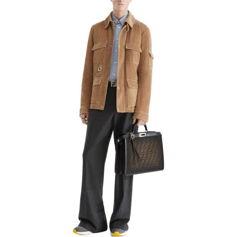 FENDI FW24 Jackets & Coats Men's Light Brown-2