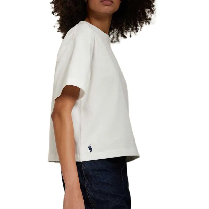 Polo Ralph Lauren Logo Small Spurs Embroidered Crew Neck Pullover Short Sleeved T Shirt Women's White-4