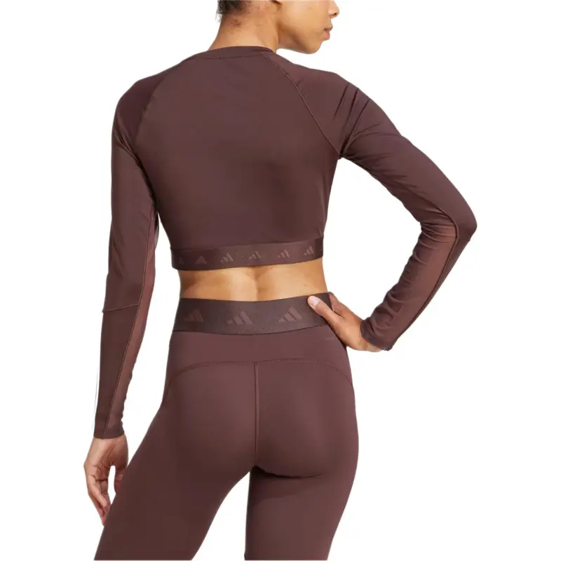 Adidas Free Shipping With AdiClub Hyperglam Training Cropped Long Sleeve Tee-2