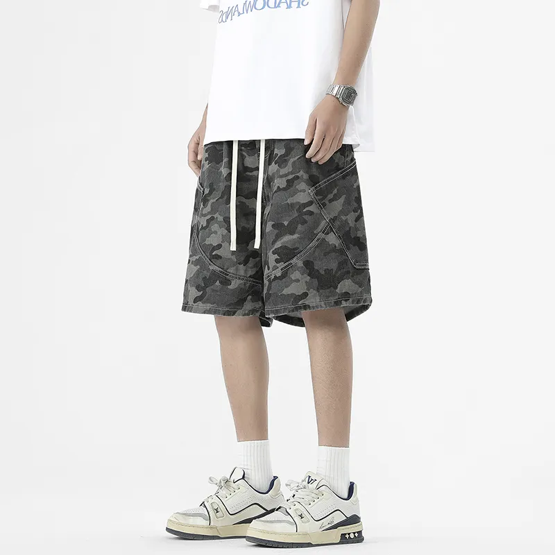 FAIRWHALE Denim Shorts Men Camouflage-3
