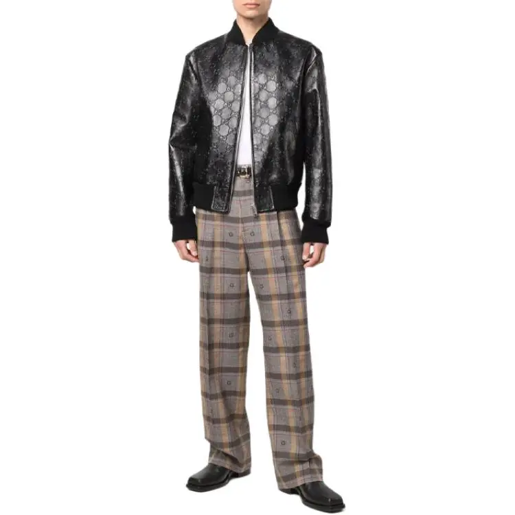 GUCCI Check pattern Wool Trousers-1
