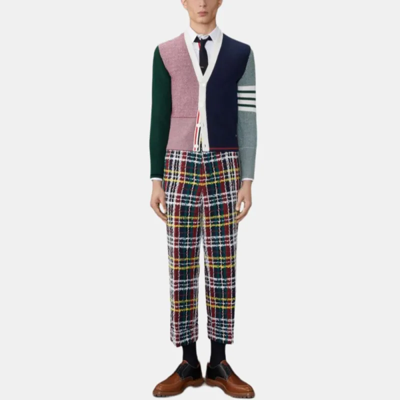 THOM BROWNE Colour block Wool Cardigan-1