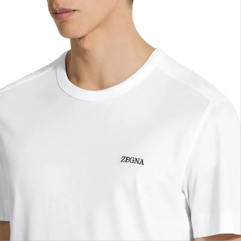 Zzegna Logo Embroidered Crewneck T Shirt-4