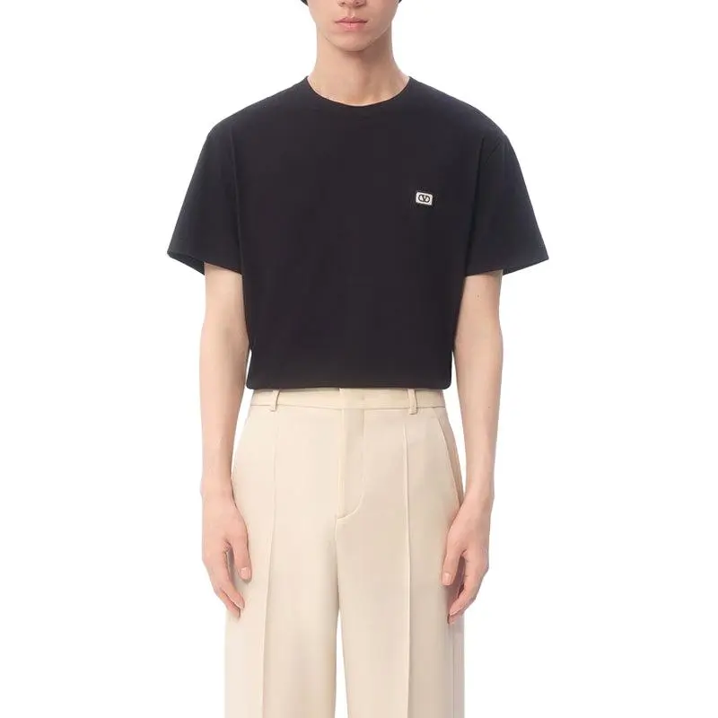 Valentino VLogo Embroidered Crewneck T Shirt-1