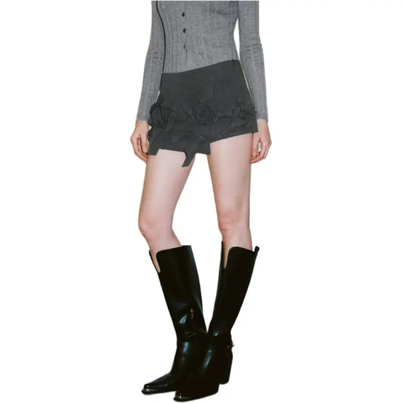 URBAN REVIVO Casual Shorts Women's Dark Gray-3