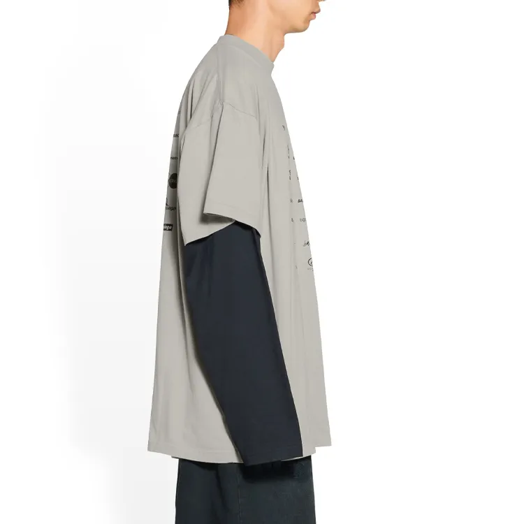 Balenciaga T Shirt Loose Fit Style Unisex Gray-4