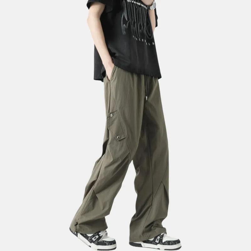 XIXN Casual Pants Unisex Army Green-3