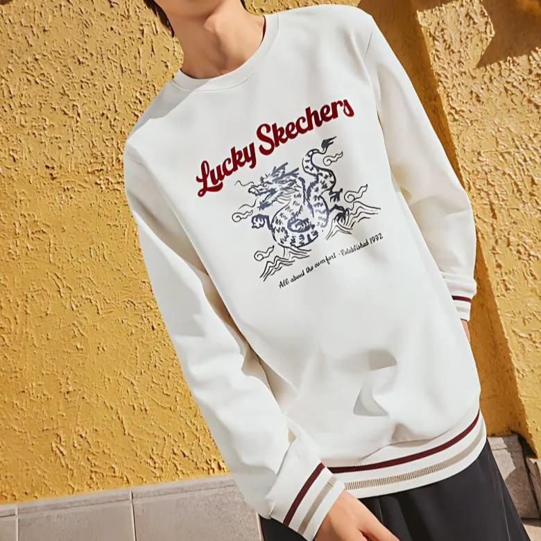 Skechers New Year Sweatshirt Unisex Marshmallow White-2