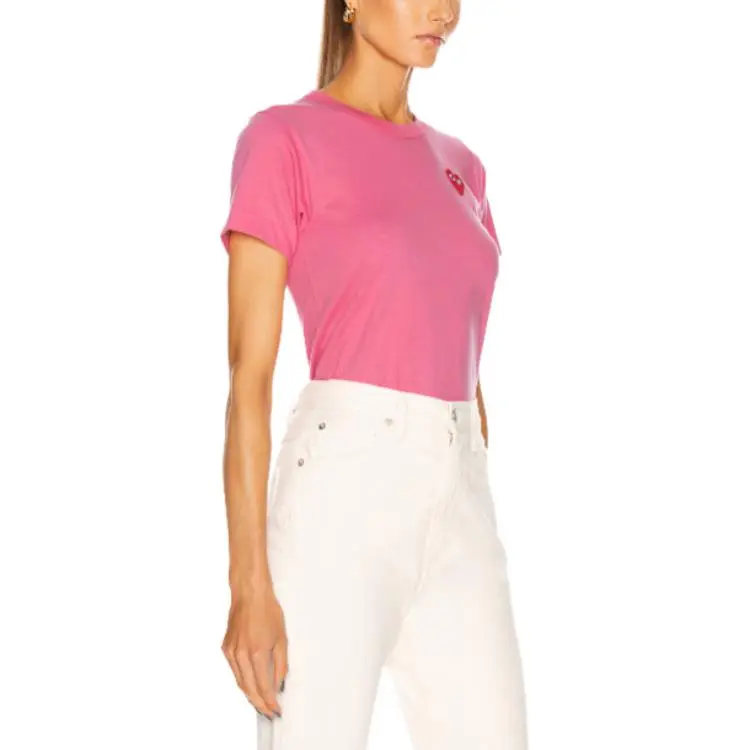 CDG Play T Shirts Unisex Pink-5
