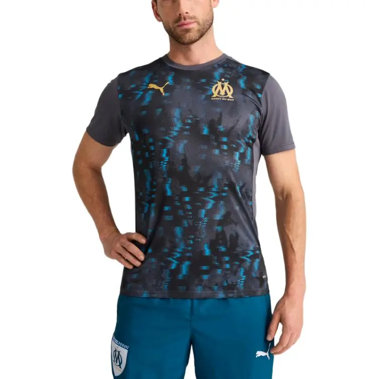 PUMA x Olympique De Marseille FW24 Soccer Jersey Men's Galaxy Gray/PUMA Team Gold-2