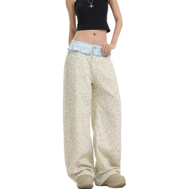 NHZN Jeans Women's Leopard Print-3