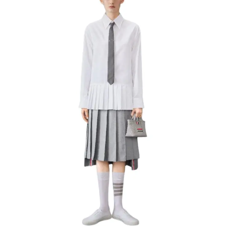 THOM BROWNE Pleated Long Sleeved Shirt-2