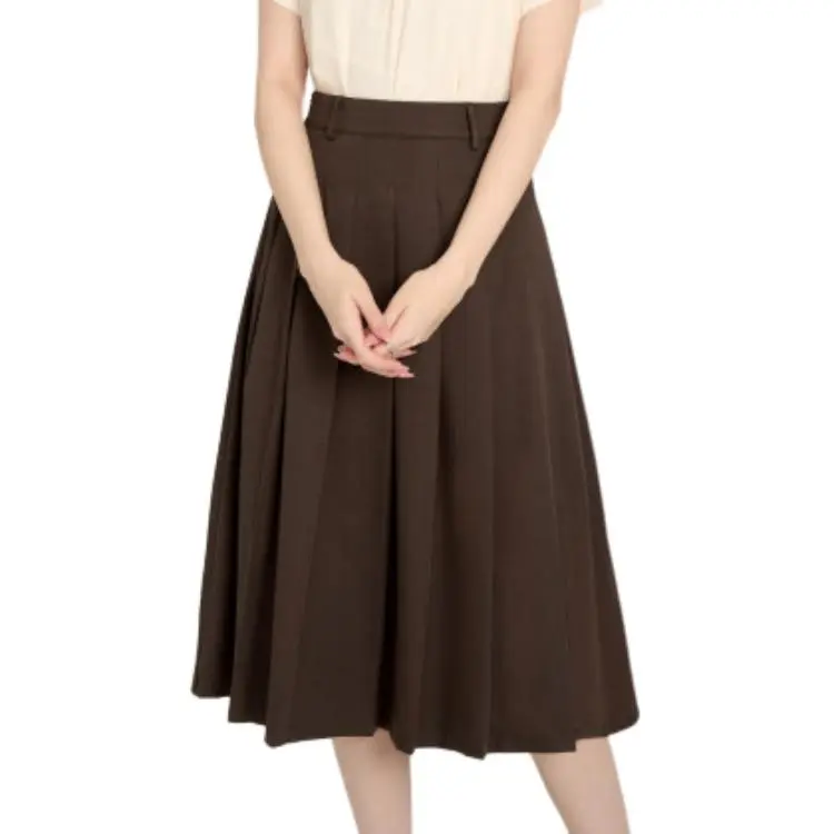 Beautiful Wardrobe Casual Long Skirt Women's Coffee-4