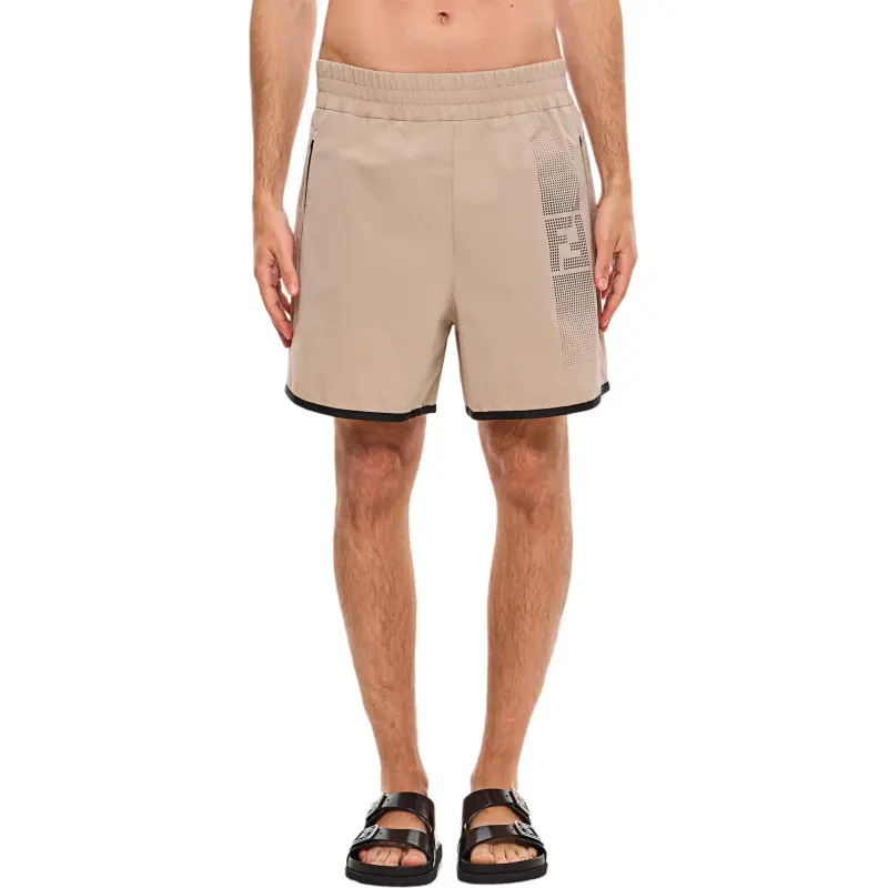 FENDI Logo Printed Bermuda Shorts-2