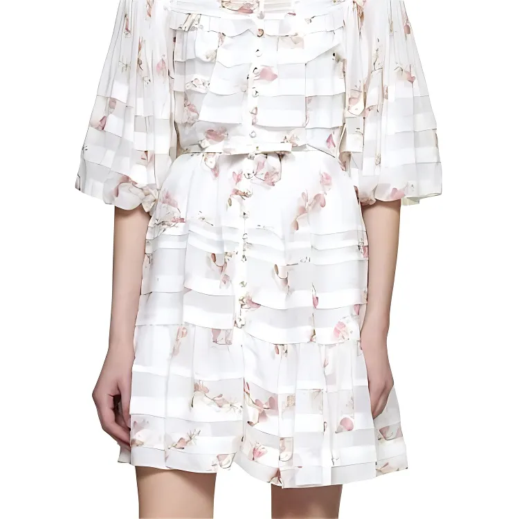 Zimmermann Short Sleeved Dresses Women's White-4