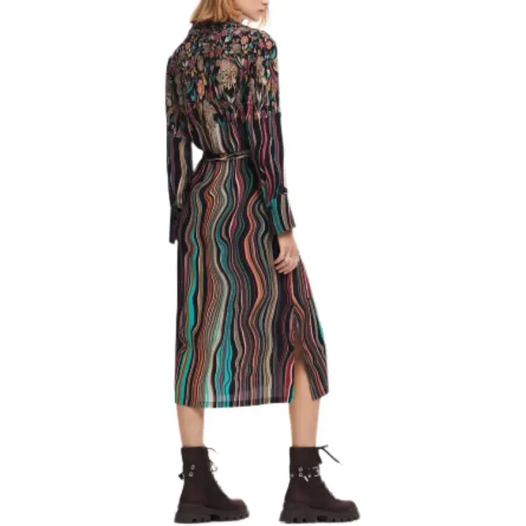 Desigual Long Sleeved Dress Women's Multicolor-3