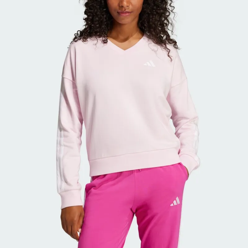 Adidas Free Shipping With AdiClub Essentials 3 Stripes French Terry V neck Sweatshirt-1