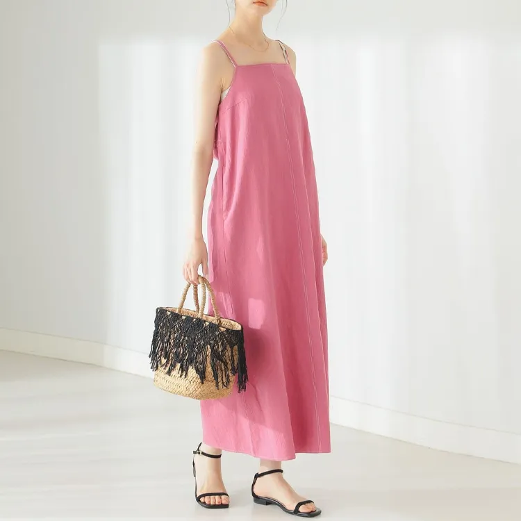 Beams Slip Dresses Women's Pink-4