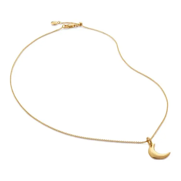 Monica Vinader 925 Sterling Silver Necklaces Women's Gold-1