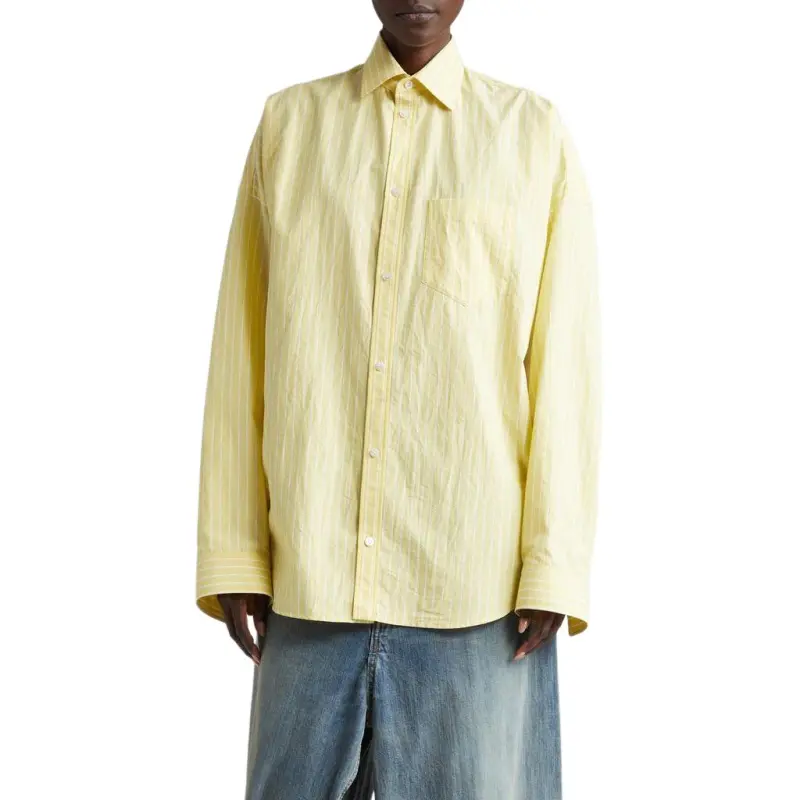 Balenciaga Cocoon Shirt 'Light Yellow/White'-3