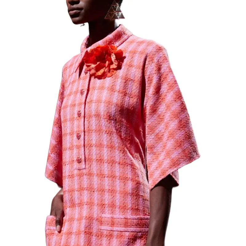 CHANEL 24 New Spring And Summer Arrivals Long-Sleeved Dresses Women's Pink-1