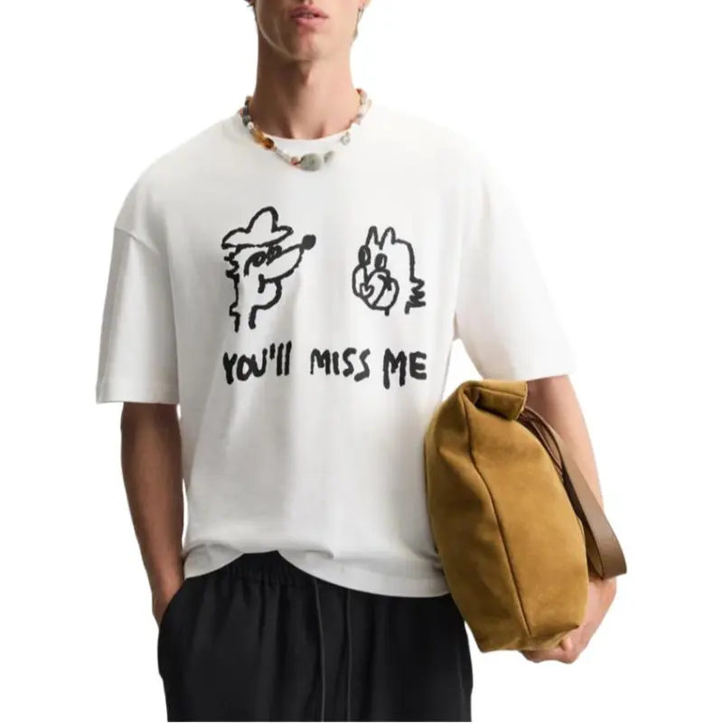 ZARA T Shirts Men White-2