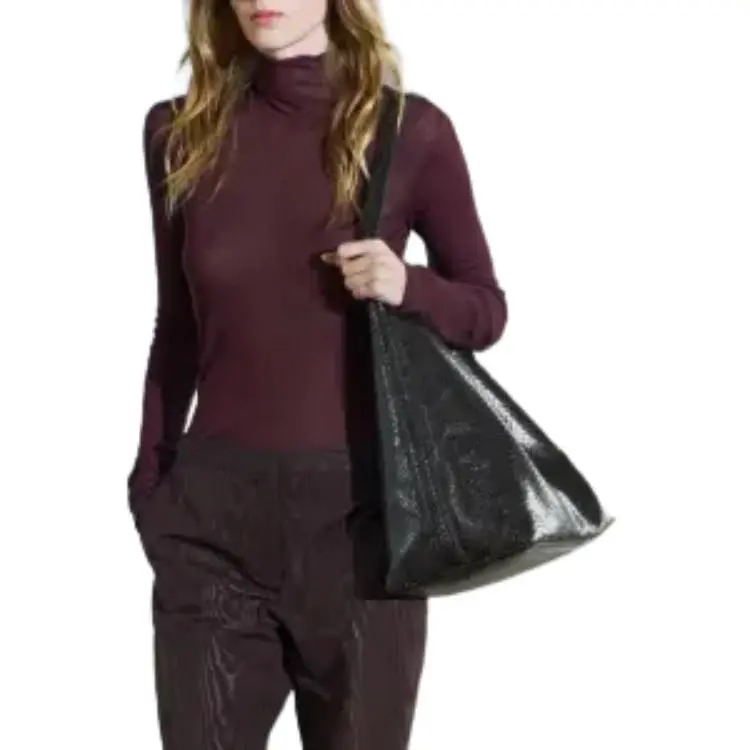 ZARA Regular T-Shirt Women's Burgundy-2