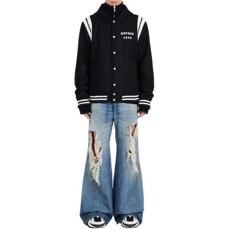 BALMAIN Hooded Wool Varsity Jacket-2