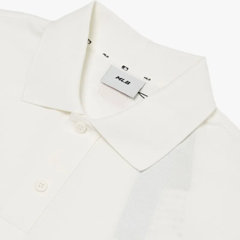 MLB Mlb Base Logo Polo Shirt Men's Ivory White-4