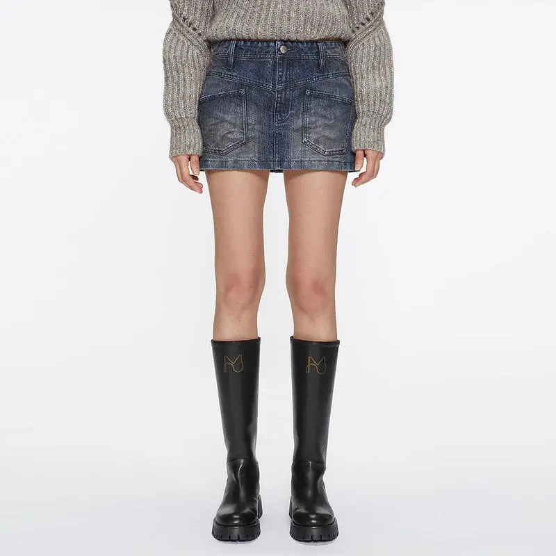 Miss Sixty Denim Short Skirts Women's Dark Blue-4