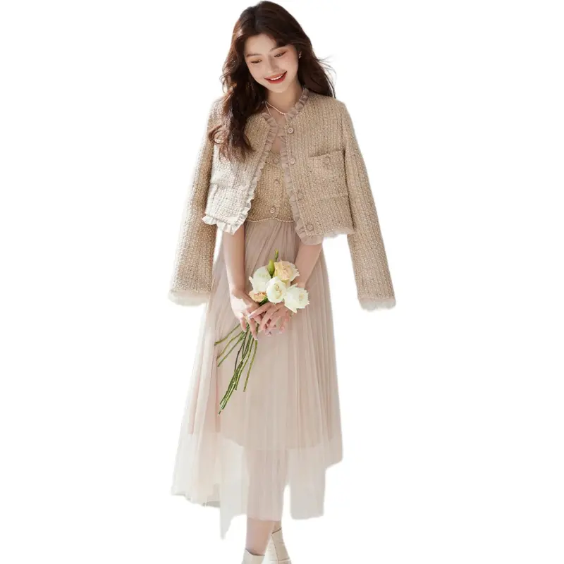 Emodues Skirt Set Women's Apricot-1
