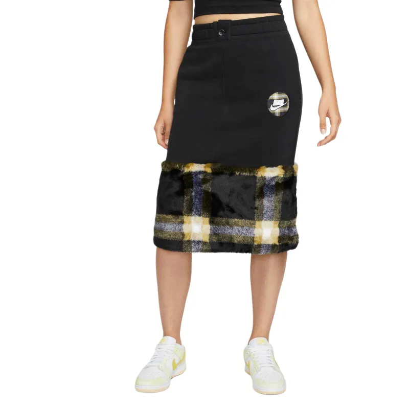 Nike Knit Long Skirts Women's Black-5