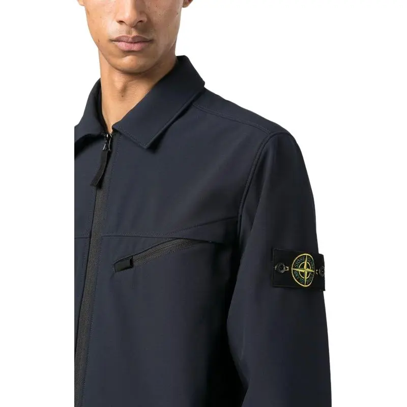STONE ISLAND LIGHT SOFT SHELL R SERIES SOFT SHELL Jackets & Coats Men's Marine Blue-4