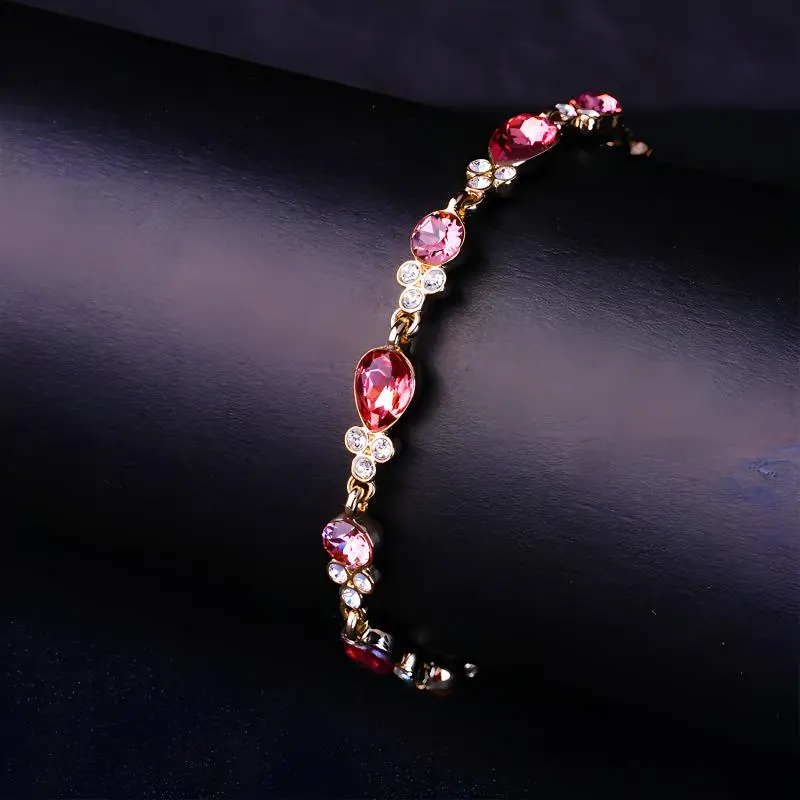 Givenchy Crystal, Gold Plated Bracelets Women's Red-1