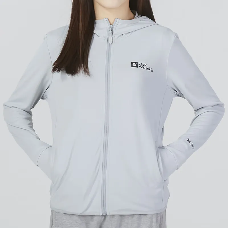 Jack Wolfskin Breathable Quick Dry UV Protection Sun Protection Clothing Women's Silver Gray-2