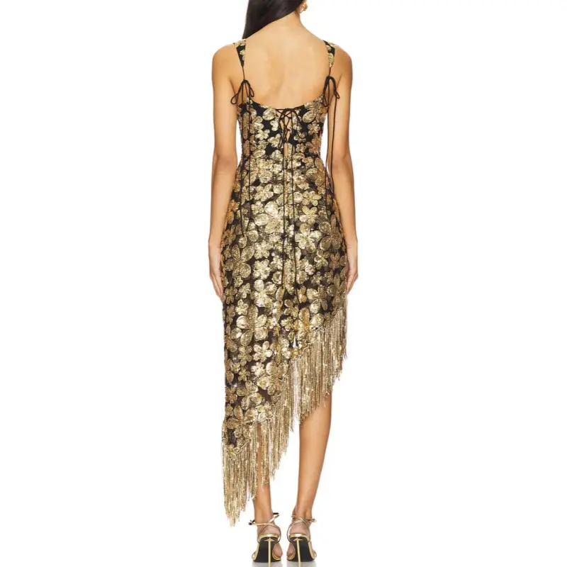 FOR LOVE & LEMONS Sleeveless Dress Women's Gold-1
